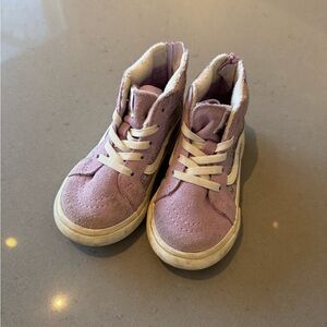 Vans Kids purple suede High-Top Sneakers size 8 with Primaloft